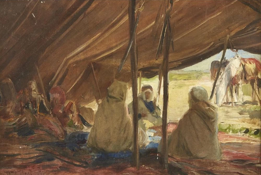 L'ora del té sotto la tenda - attribuito